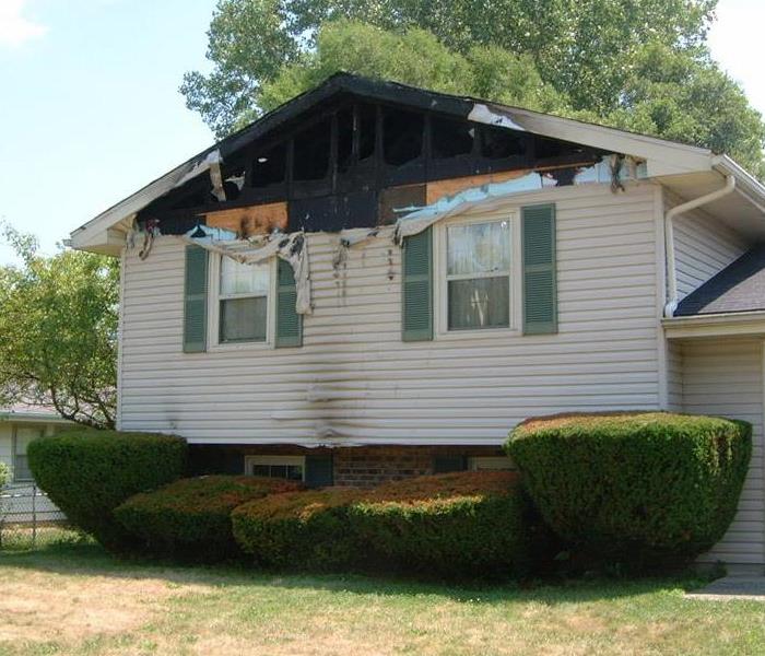 Home fire damage before restoration