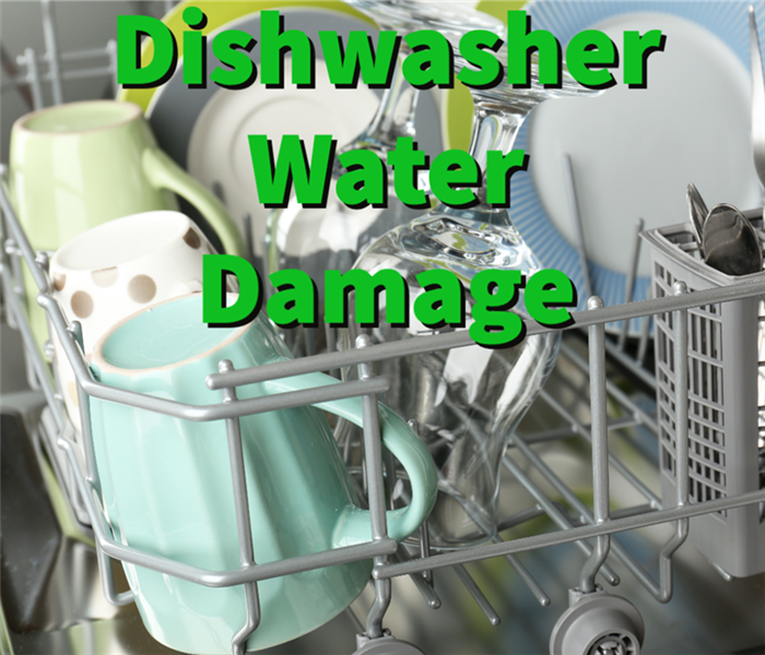 A fixed dishwasher after causing water damage to a kitchen