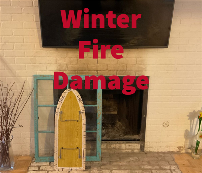 Winter fire damage caused by a dirty fire place.